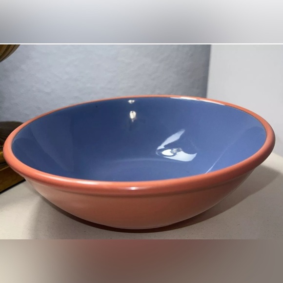 (1) Lindt Stymeist Colorways Ceramic Cereal Bowl Salmon and Blue 6.5" Soup/Salad - Picture 1 of 8